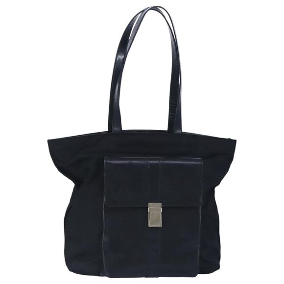 GUCCI Tote Bag Canvas Leather Black Silver 019 2122 019 2122 - Picture 1 of 16